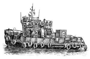 tugboat drawing tugs
