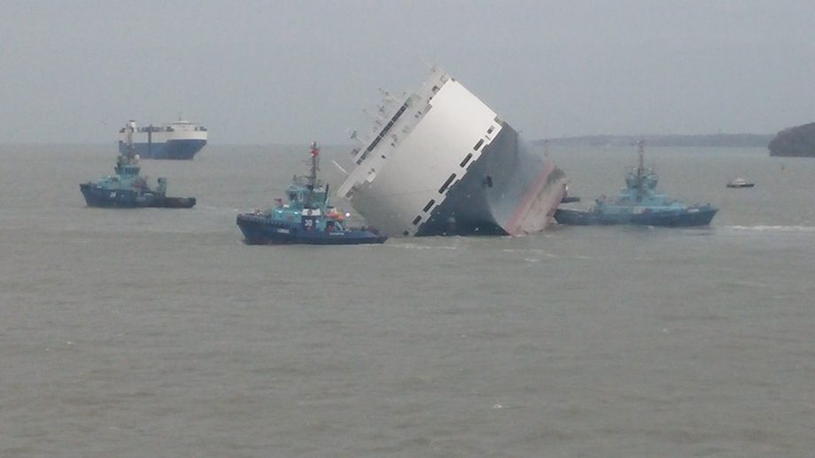 Hoegh Osaka Stable at Anchorage, Salvage Work Continues