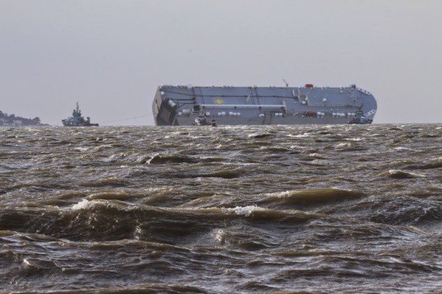 Hoegh Osaka seen at the Alpha Anchorage in the Solent. Photo courtesy MCA