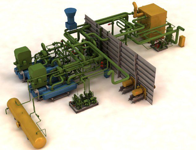 The reliquefaction plant will reliquefy 70% of the boil-off gas from the ships’ LNG cargo and return it to the cargo tanks, while the balance is fed by the gas handling system to the engines for propulsion. Photo (c) Wärtsilä