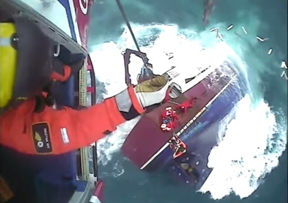 Watch: Daring Rescue as Fishing Boat Founders Off Scotland
