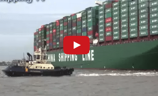 WATCH: World’s Biggest Containership Makes Maiden Call in UK