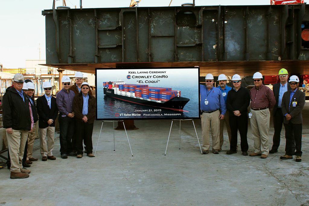 Keel Laid for Crowley’s First LNG-Powered ConRo
