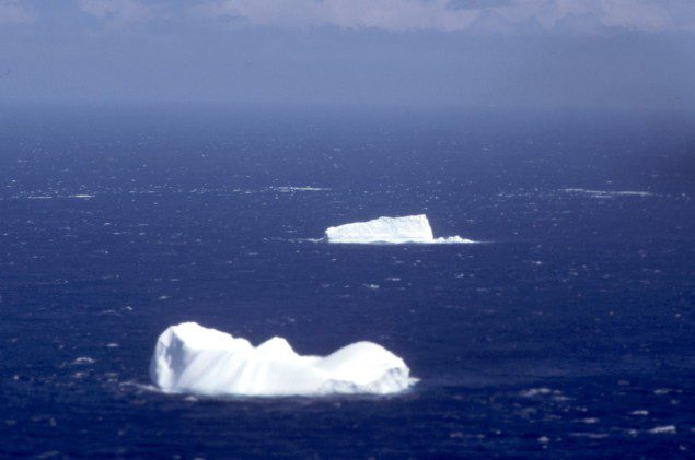 Icebergs spotted somewhere in the North Atlantic during a U.S. Coast Guard International Ice Patrol. U.S. Coast Guard Photo