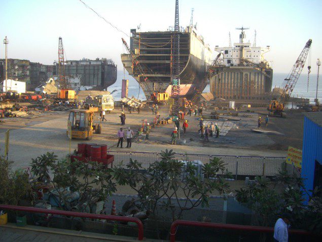 Ship recylcing at Leela Ship Recycling Pvt in India. Photo credit: GMS