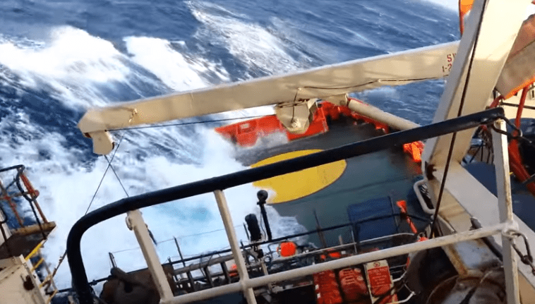 WATCH: Emergency Response and Rescue Vessel Takes Seriously Heavy Roll