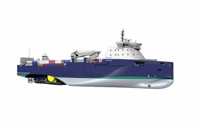 The Environship NVC 405 ship design from Rolls-Royce, showing the propulsion and tank arrangement.