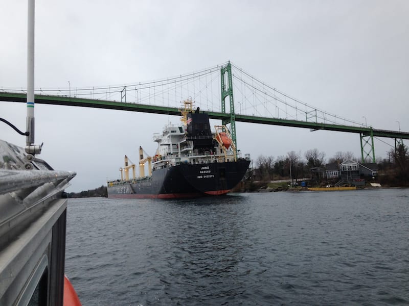 Grounded Bulk Carrier Stopping Traffic on St. Lawrence River