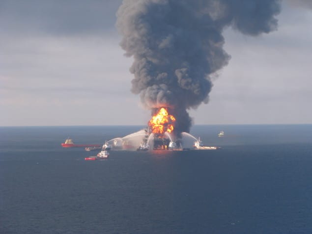 Deepwater Horizon burns in the Gulf of Mexico, April 21, 2010. Photo: U.S. Coast Guard