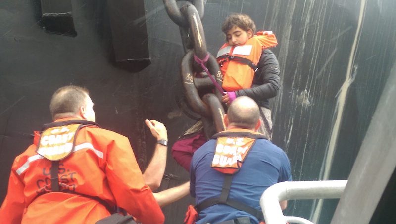 Activists Chained to Shell Supply Vessel Decide to Come Down