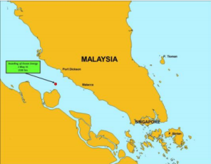Approximate location of the boarding. Credit: ReCAAP