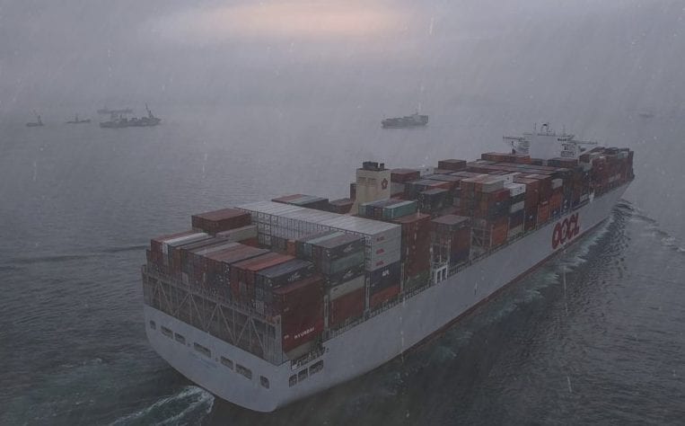 Short But Vivid 4K Footage Of 13K TEU OOCL Containership  [VIDEO]