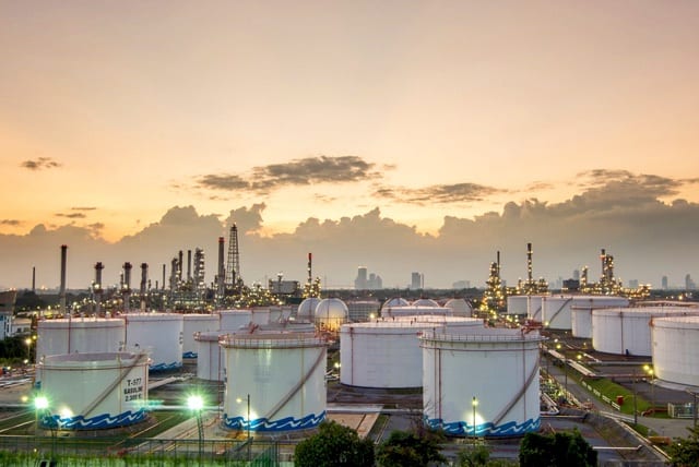 refinery-at-sunset