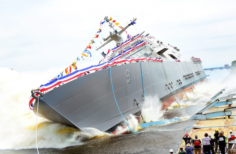 Ship Photos of the Day – LCS 9 Christening and Launch at Marinette Marine
