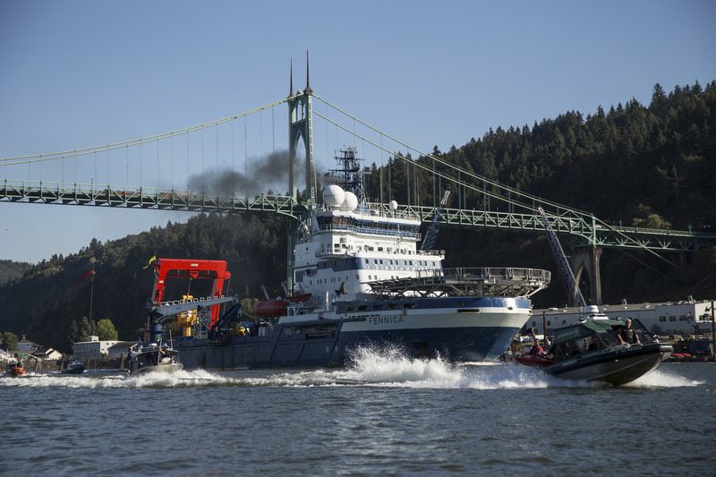 WATCH: Shell Icebreaker Threads Bridge Hanger’s Barricade