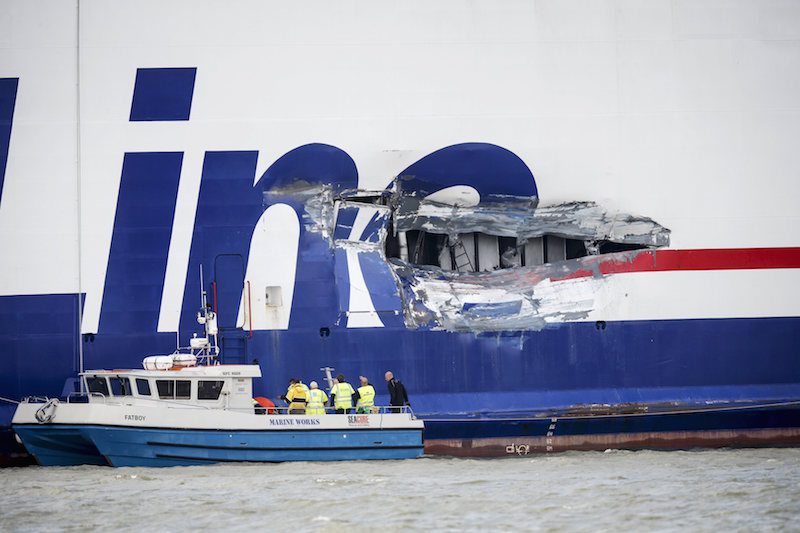 Stena Line Ferry Damaged in Collision with Tanker – INCIDENT PHOTOS