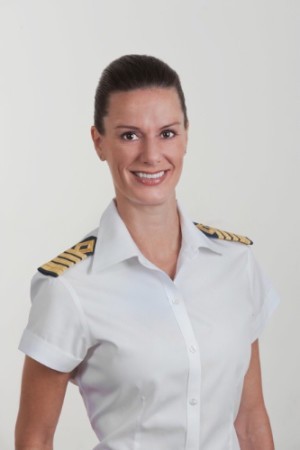 Celebrity Cruises named Kate McCue as the cruise industry's first American female captain. Photo: PRNewsFoto/Celebrity Cruises
