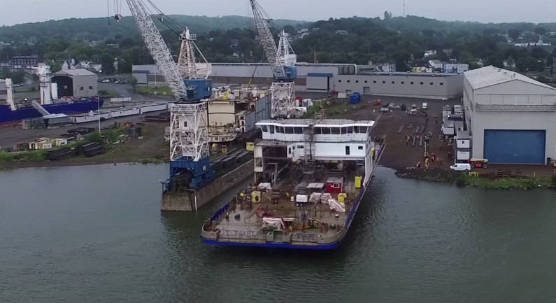 WATCH: Launch of First LNG-Powered Ferry Built in North America