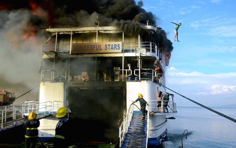 Hundreds Evacuated After Fire Torches Passenger Vessel in Philippines