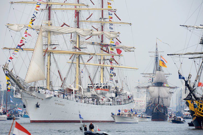 Poland's Tall ship Dar Mlodziezy is seen during the Sail-In Parade. REUTERS/Paul Vreeker/United Photos