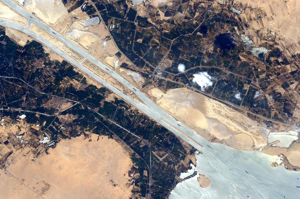 Ship Photo of the Day – Ships in Suez Canal Seen from Space