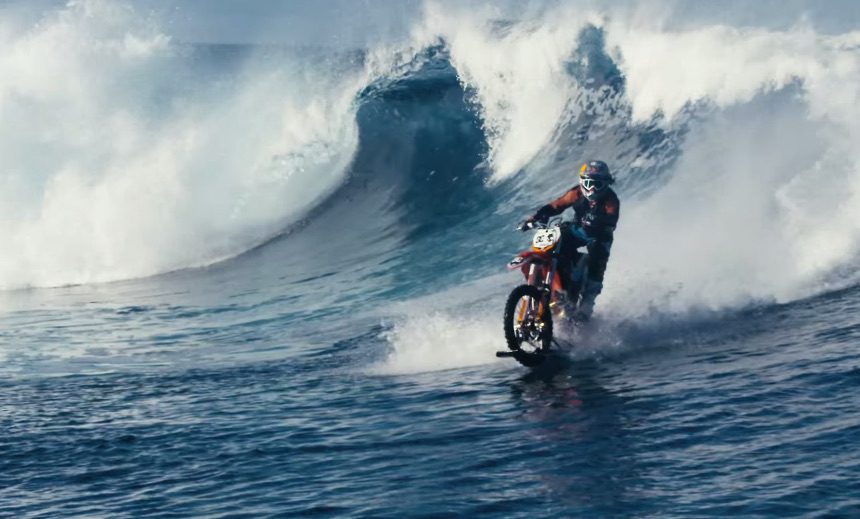 Amazing Video: Guy ‘Surfs’ Wave on Dirt Bike