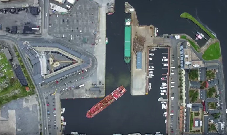 WATCH: Tanker Maneuvering Into Port in Perfect Aerial Time-Lapse