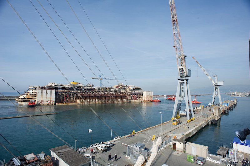 Costa Concordia Dismantling Update – Demolition Beginning on Upper Decks