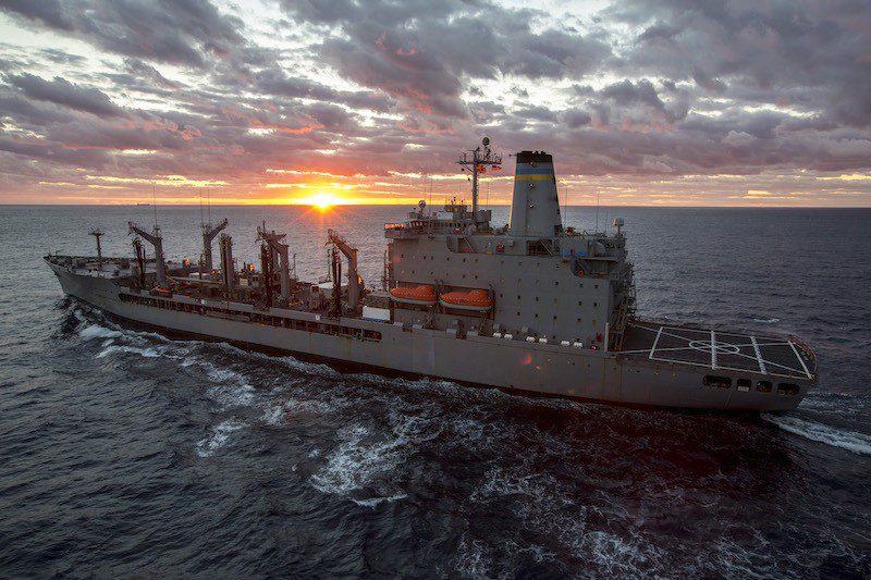 141104-N-SB587-078 ATLANTIC OCEAN (Nov. 8, 2014) The Military Sealift Command fleet replenishment oiler USNS John Lenthal (T-AO 189) transits the atlantic Ocean during the multi-national exercise Bold Alligator 2014 (BA14). Bold Alligator is intended to improve Navy and Marine Corps amphibious core competencies. Working with coalition, NATO, allied and partner nations is a necessary investment in the current and future readiness of our forces. The exercise takes place Oct. 29-Nov. 10, 2014 afloat and ashore along the Eastern Seaboard. #BoldAlligator14 (U.S. Navy photo by Mass Communication Specialist 2nd Class Corbin J. Shea/Released)