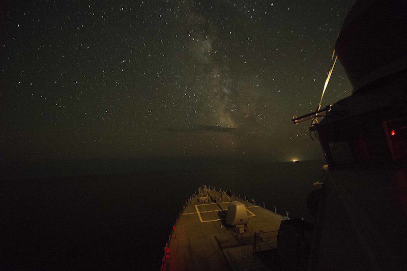150908-N-AX546-904 BLACK SEA (Sept. 8, 2015) The guided-missile destroyer USS Donald Cook (DDG 75) transits the Black Sea. Donald Cook is participating in exercise Sea Breeze 2015. Sea Breeze is an air, land, and maritime exercise designed to improve maritime safety, security, and stability in the Black Sea. (U.S. Navy photo by Mass Communication Specialist 1st Class Sean Spratt/Released)