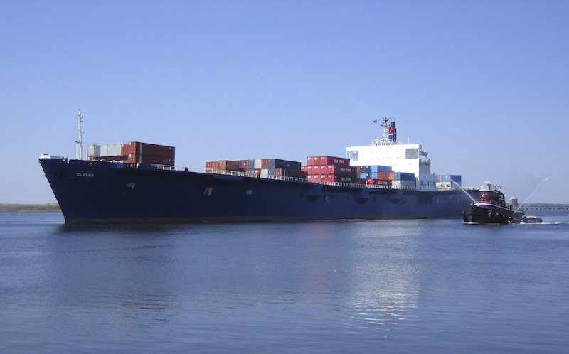 The El Faro is shown in this undated handout photo provided by Tote Maritime in Jacksonville, Florida, October 2, 2015. Reuters/Tote Maritime