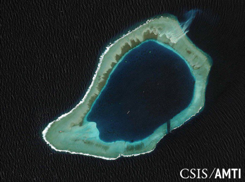 Subi reef, located in the disputed Spratly Islands in the South China Sea, is shown in this handout CSIS Asia Maritime Transparency Initiative satellite image