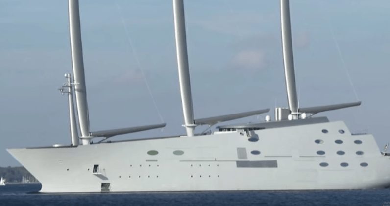 WATCH: World’s Largest Sail-Assisted Motor Yacht Makes Its Debut in Germany