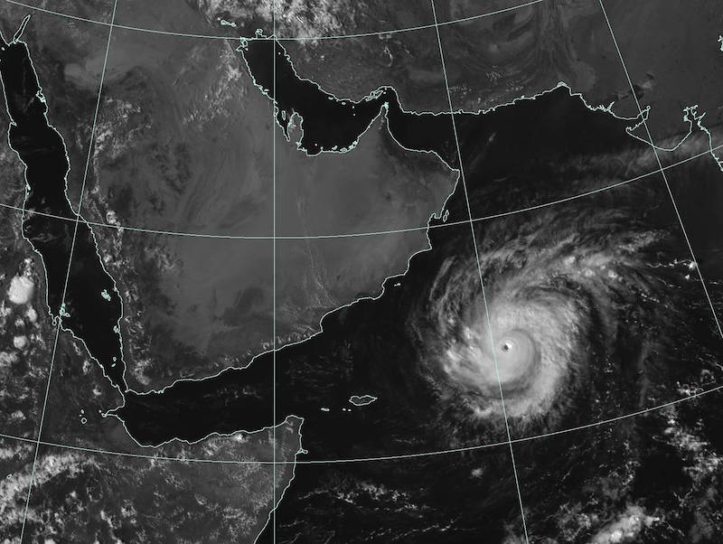 Rare Cyclone Gaining Strength Over Arabian Sea