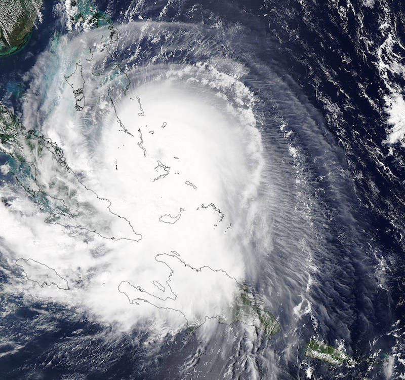 NASA's Aqua satellite captured this visible image of Hurricane Joaquin over Bahamas on October 1 at 17:55 UTC (1:55 p.m. EDT). Credits: NASA Goddard MODIS Rapid Response Team