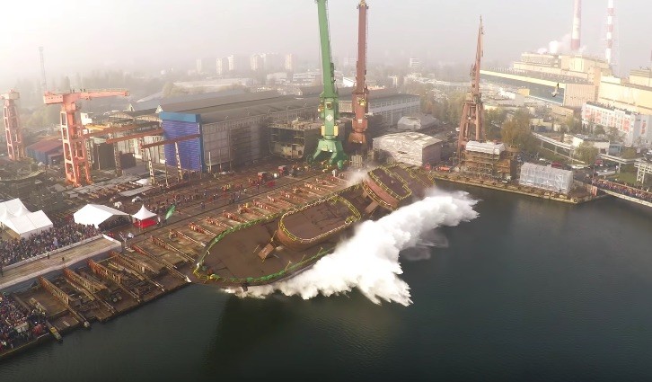WATCH: Huge Sideways Launch at Poland’s Remontowa Shipyard