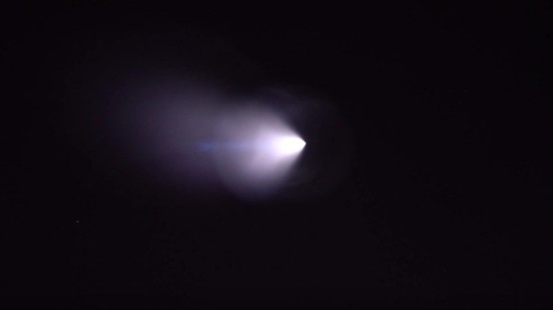 The test seen from southern California on November 7, 2015. Screengrab from youtube video