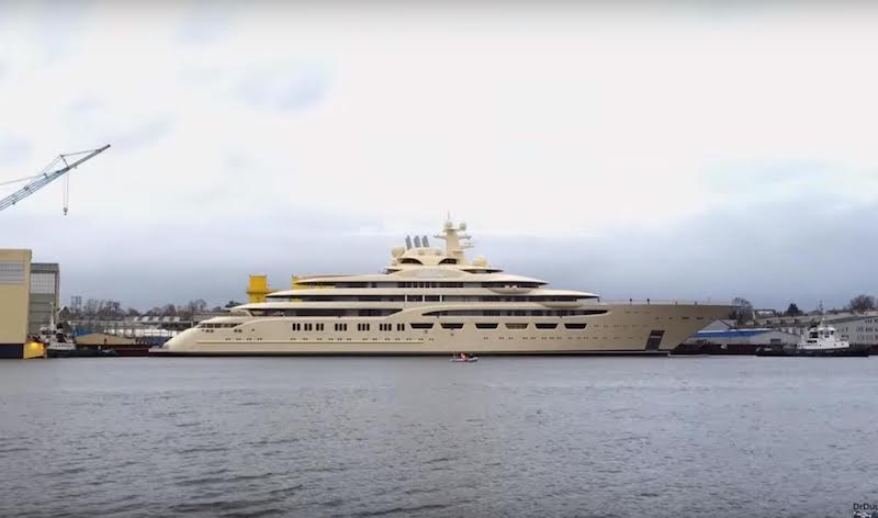 WATCH: Launching of the Largest Superyacht of 2015, the 156-Meter “Project Omar”