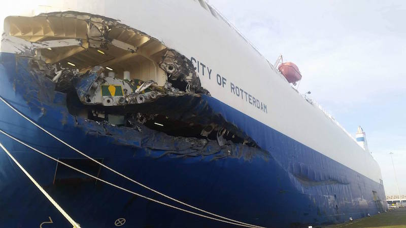 New Photos Show Extent of Damage to City of Rotterdam Car Carrier After Collision