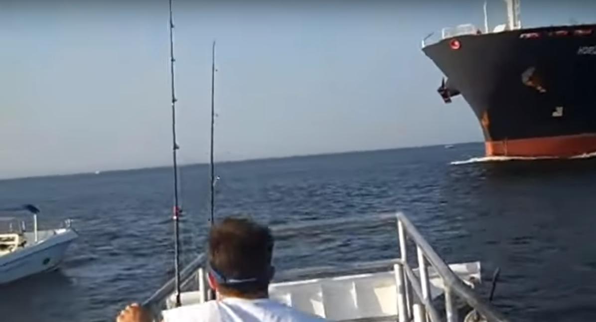 Intense Video: Tanker Misses Collision with Stalled Boat by Mere Feet