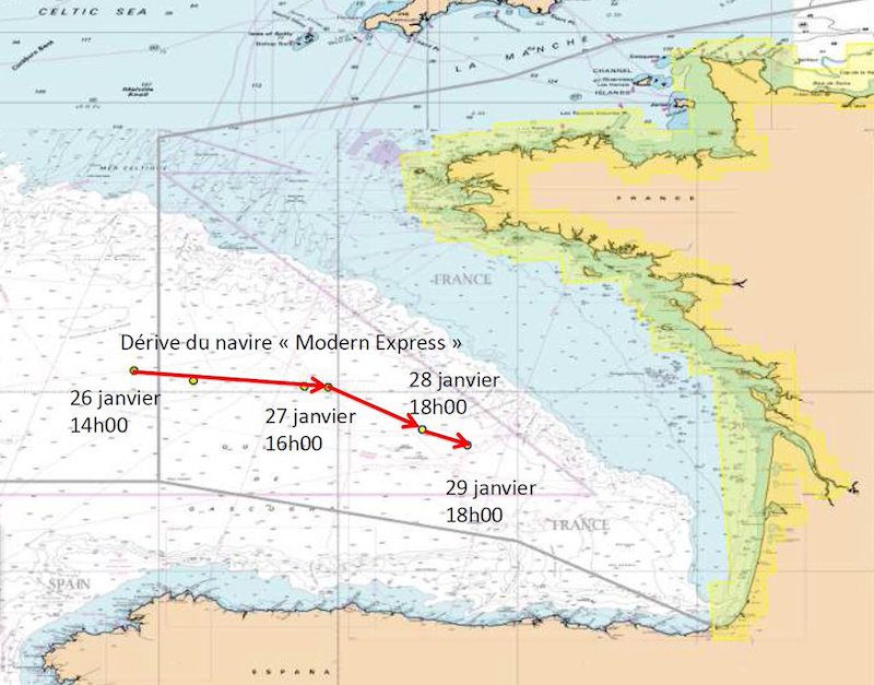 Salvage Team Boards Modern Express in Bay of Biscay - UPDATE