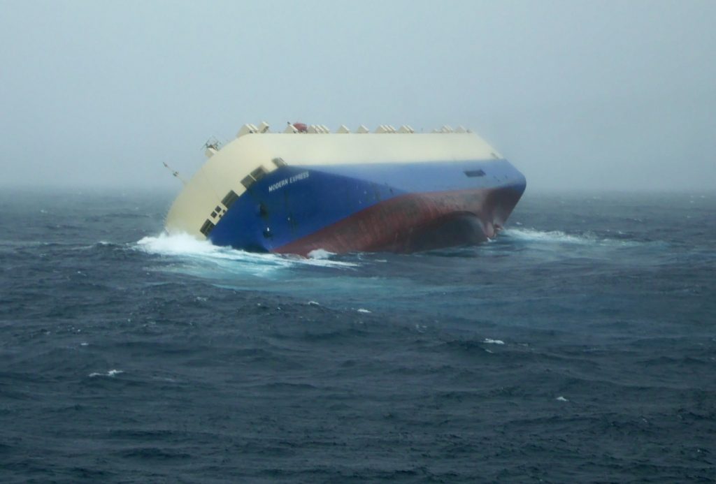 Abandoned Car Carrier Drifting East in Bay of Biscay as List Worsens
