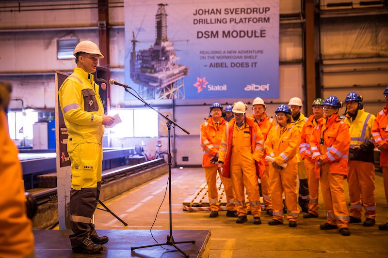 Steel Cut on Johan Sverdrup Drilling Platform