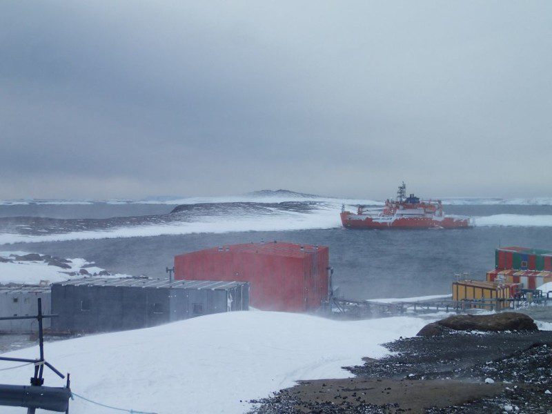 The Aurora Australis aground in Horshoe