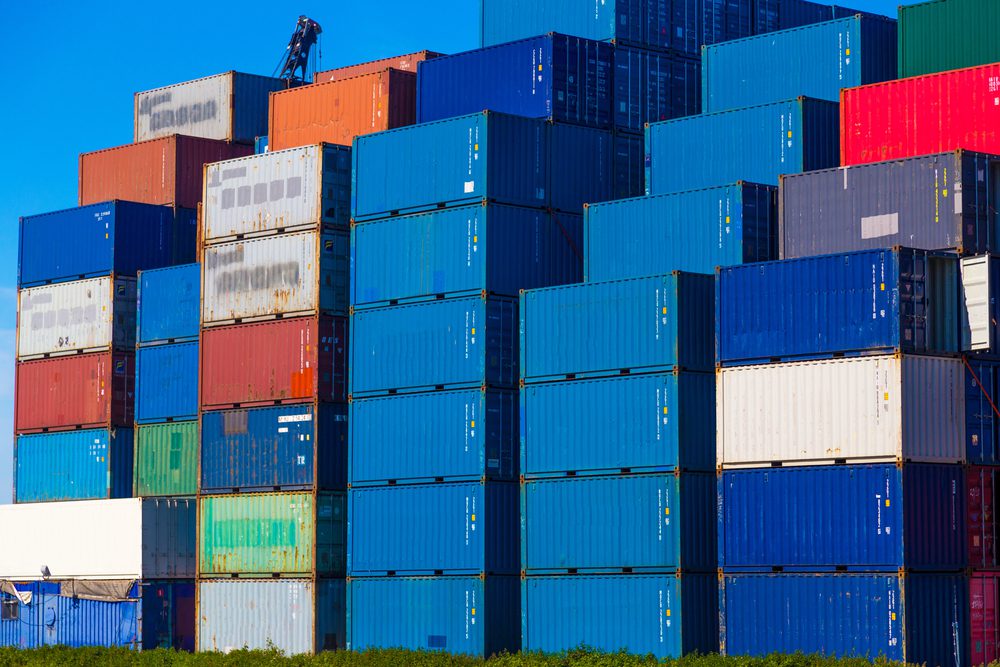 Shipping Containers Stacked Tall