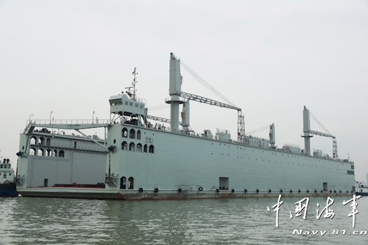 China Navy Launches First Self-Propelled Floating Dry Dock