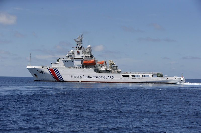 A Chinese Coast Guard vessel is pictured on the disputed Second Thomas Shoal, part of the Spratly Islands, in the South China Sea. REUTERS/Erik De Castro