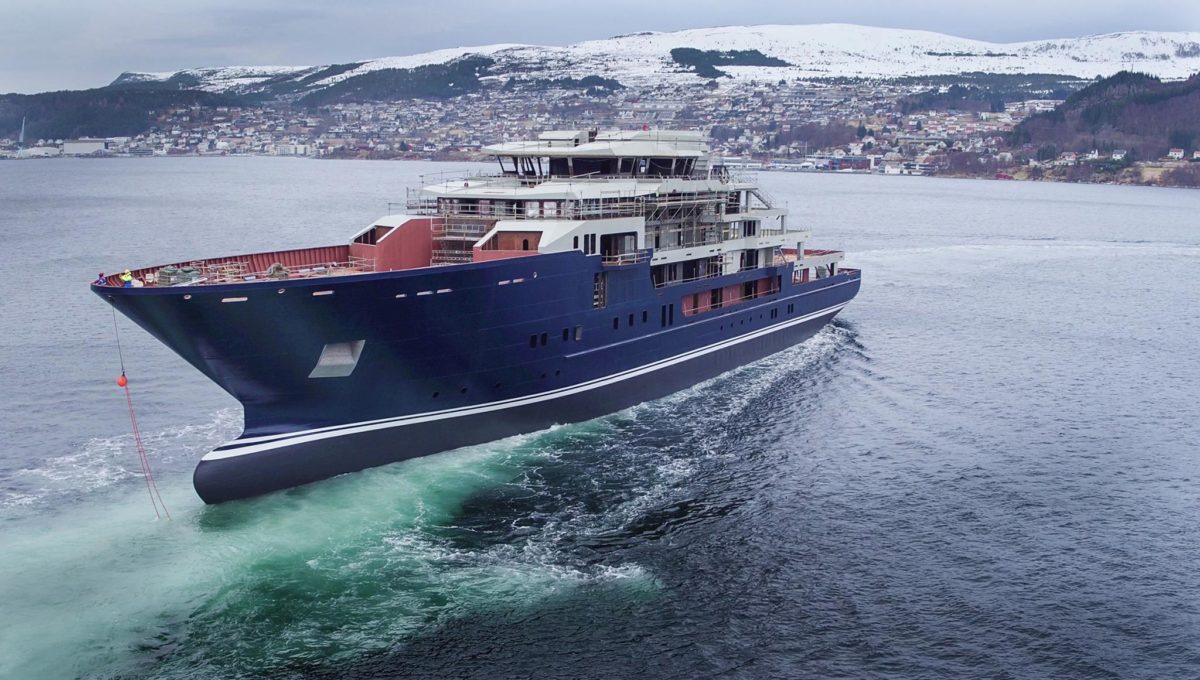 WATCH: Kleven Launches 116-Meter Expedition Yacht