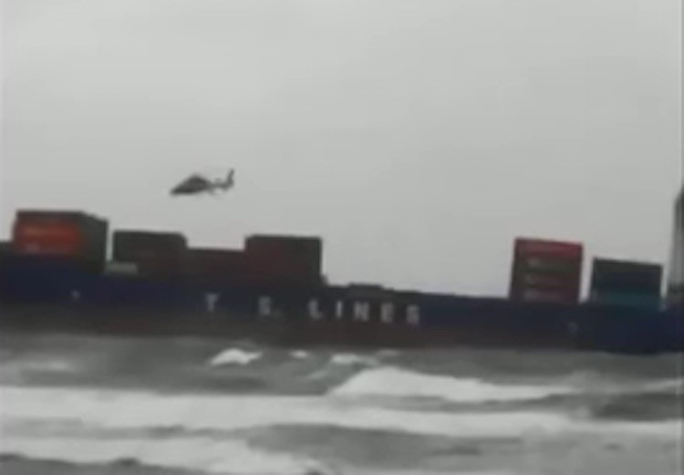 Watch: Scary Video Shows SAR Helicopter Crashing Near Grounded Cargo Ship
