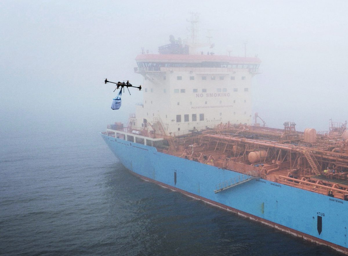 Maersk Tankers Claims First Drone Delivery to Ship at Sea